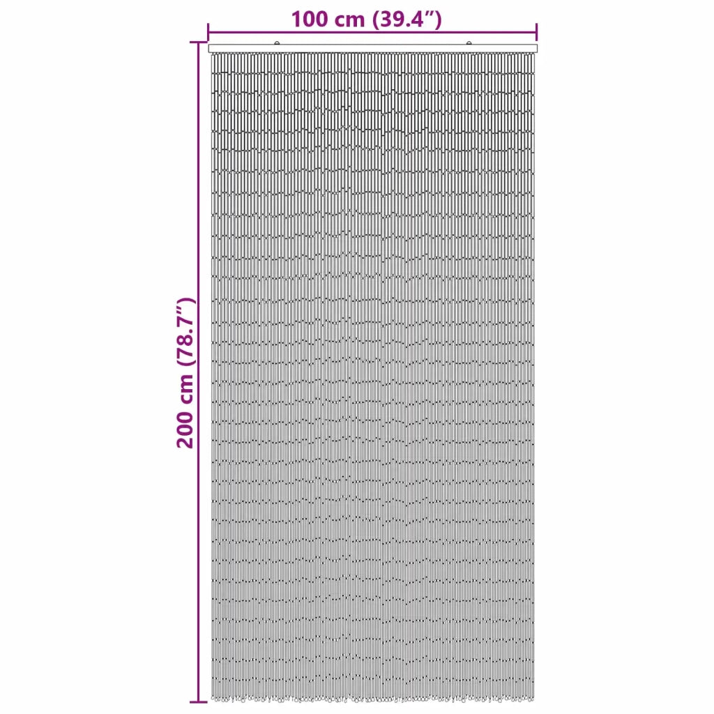 Tenda per Porta Antinsetti multicolore 200 x 100 cm Bambù