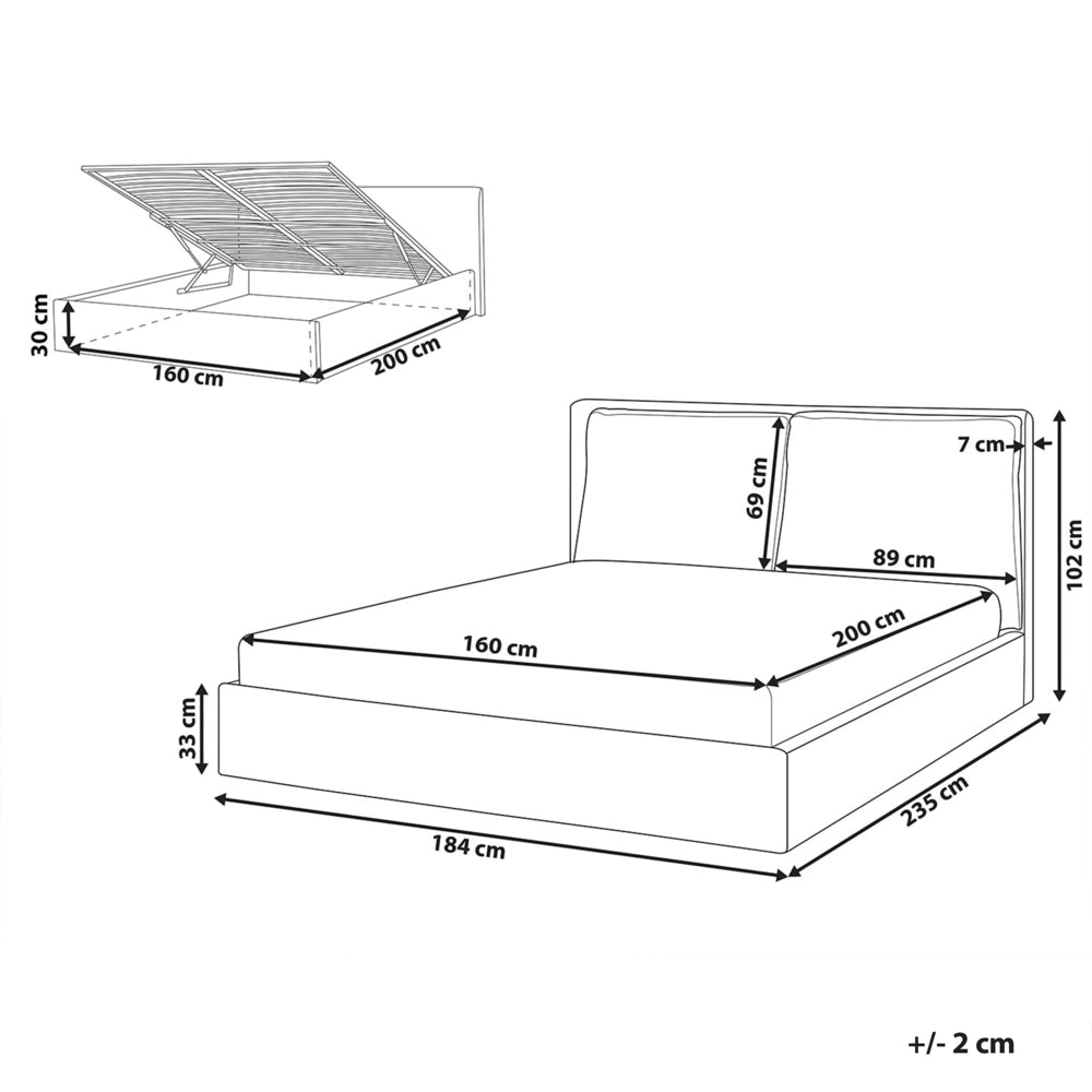 Letto matrimoniale colore verde menta con vano contenitore 160 x 200 cm camera da letto moderna
