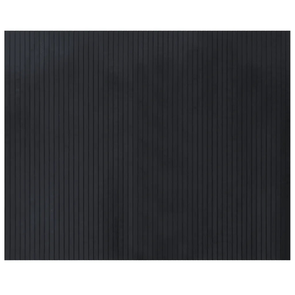 Tappeto Rettangolare Nero 80x100 cm in Bambù 376768