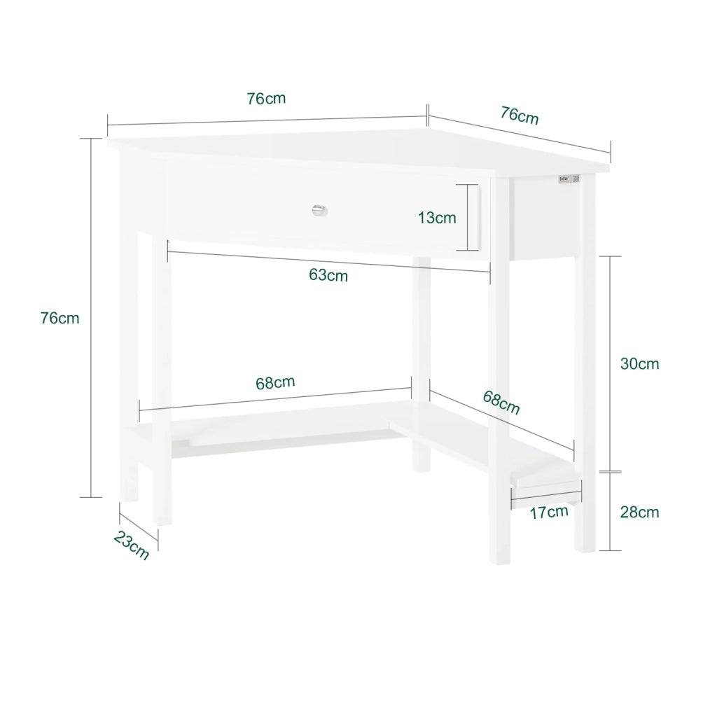Tavolo angolare,Tavolo Consolle, con cassetto, bianco,triangolo,FWT31-W