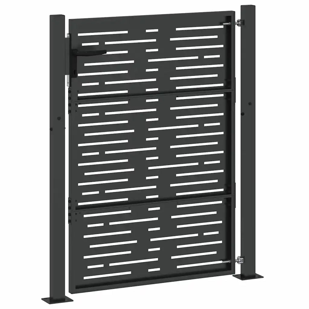 Cancello da giardino con blocco Nero 110 x 130 cm CFW2930690