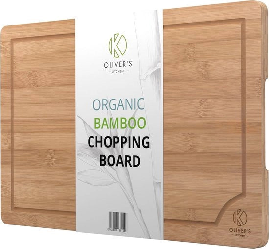 Snijplank in Bambù 100% Biologico - Piastra di Taglio in Legno di Bambù Extra Grande - Resistentissimo e Duraturo - Facile da Pulire - Accessorio da Cucina.