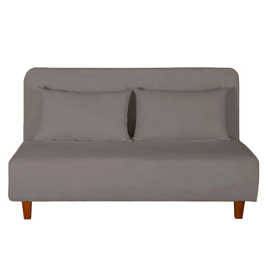 Divano Letto 2 Posti 146x91x82 cm in Tessuto Tortora Scuro