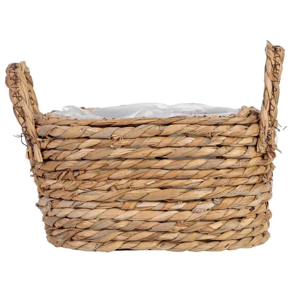 Cesto ovale in corda con manici cm 24x15x12h