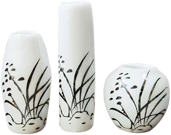 3 pezzi di vaso piccolo mini vasi in ceramica modelli fiori piante cinesi decorazioni per bambola porcellana piante ornamentali