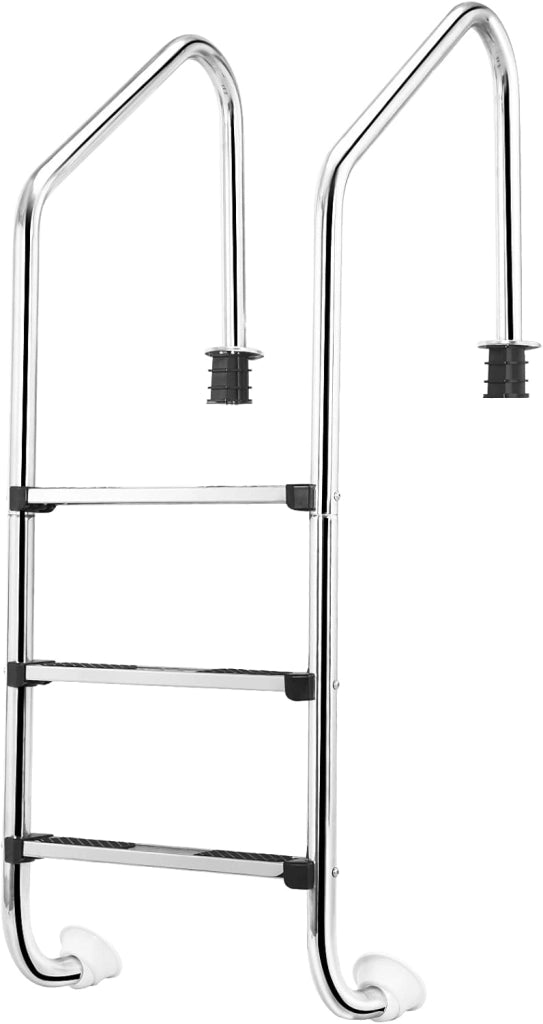 Scaletta per Piscina in Acciaio Inox, Scaletta Piscina con 3 gradini Antiscivolo, con Corrimano Comodo, Capacità di Carico: 150 kg