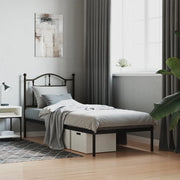 Giroletto con Testiera-Struttura Letto con testiera in Metallo Nero 80x200 cm 884779