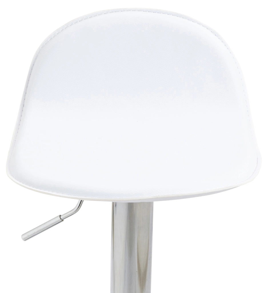 Set 2 Sgabelli Alti Lana in Similpelle bianco,cromo