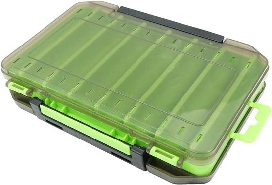 Box di pesca per acquario con 14 calamari, contenitore impermeabile verde