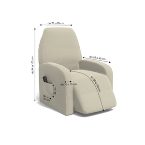 Copripoltrona Reclinabile Elasticizzato Taglia Unica con Tasca Laterale Marrone