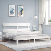 Giroletto senza Materasso Bianco 200x200 cm Legno Massello Pino