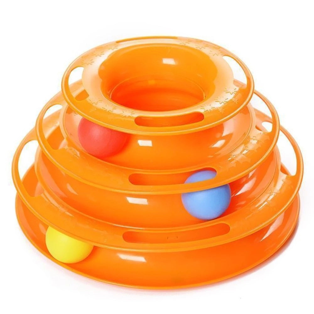 Trade Shop - Gioco Per Gatti Interattivo Torre Circolare Con Sfere Palline Rotanti Gatto -