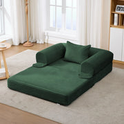 Poltrona letto pieghevole in corda, convertibile 2 in 1, verde