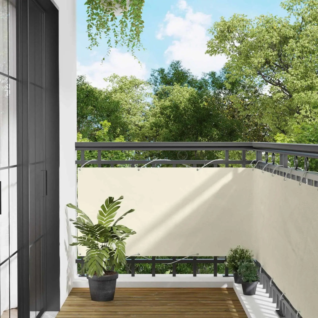 Schermo da balcone Crema 75 x 200 cm Tessuto Oxford 42030694
