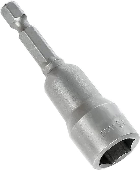 Set di chiavi a gomito magnetiche da 5 a 19mm 1/4" con bit zeskant e adattatore per chiavi a percussione da 12mm colore grigio