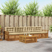 Set di divani da esterno con cuscino 5 pcs Naturale e Beige 3372973