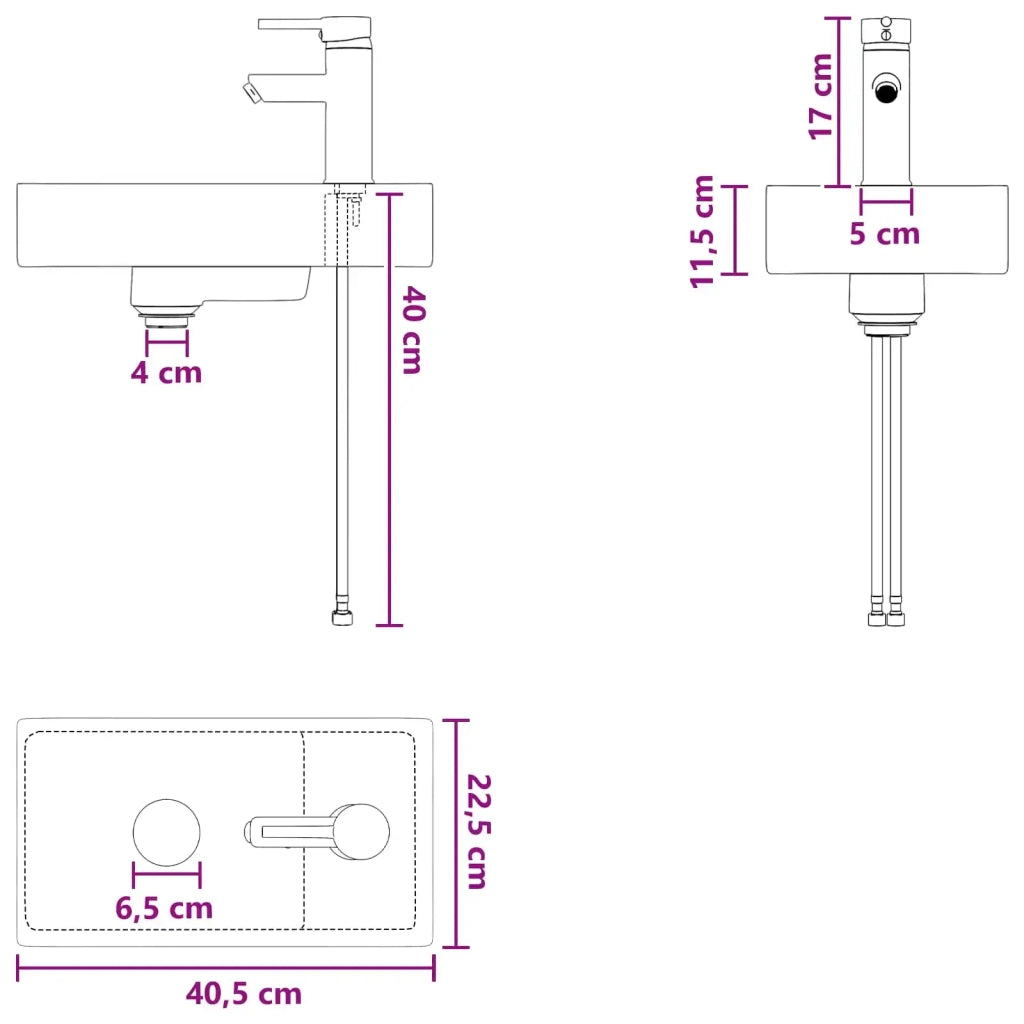 Lavabo da bagno Cromato 40,5 x 22,5 x 11,5 cm Metallo 890226