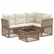 Set Divano da Giardino 5 pcs Beige polyrattan