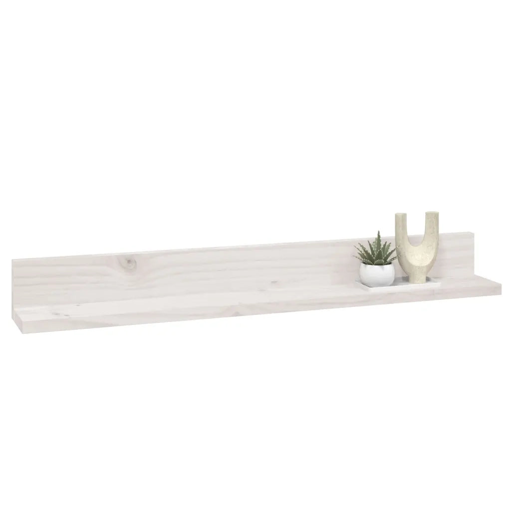 Mensole da Parete 2 pz Bianco 80x11x9cm Legno Massello di Pino cod mxl 33373