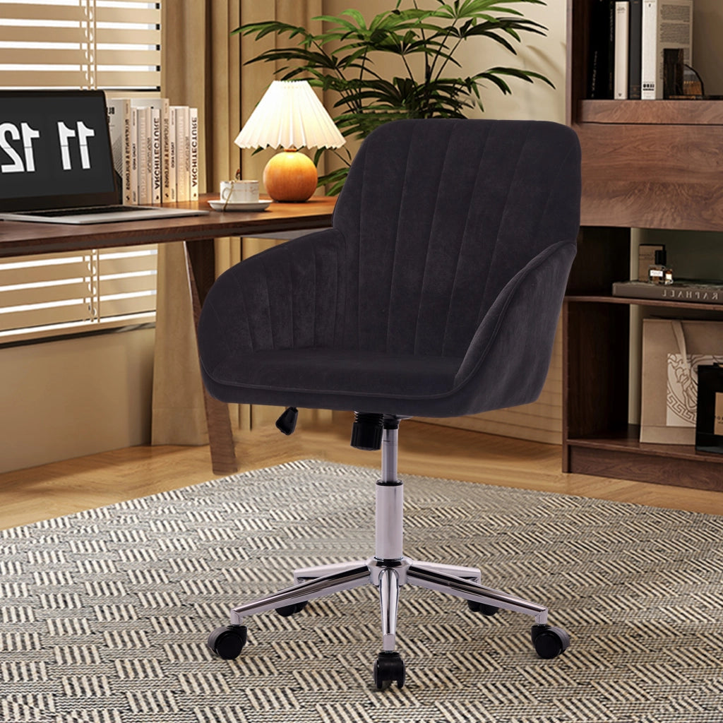 Sedia da Ufficio Ergonomica Girevole con Schienale ¨C MINIMAL ¨C Nero, Regolabile in Altezza