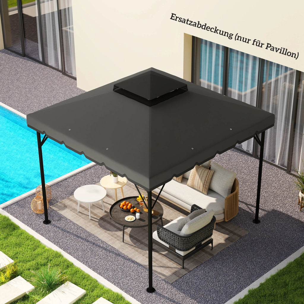 Tetto sostitutivo per gazebo 3x3m ¨C zephmum ¨C grigio chiaro impermeabile