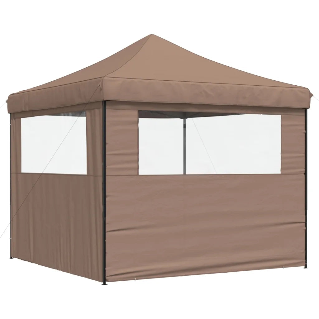 Tendone per Feste Pieghevole Pop-Up con 2 Pareti Marrone 4004925