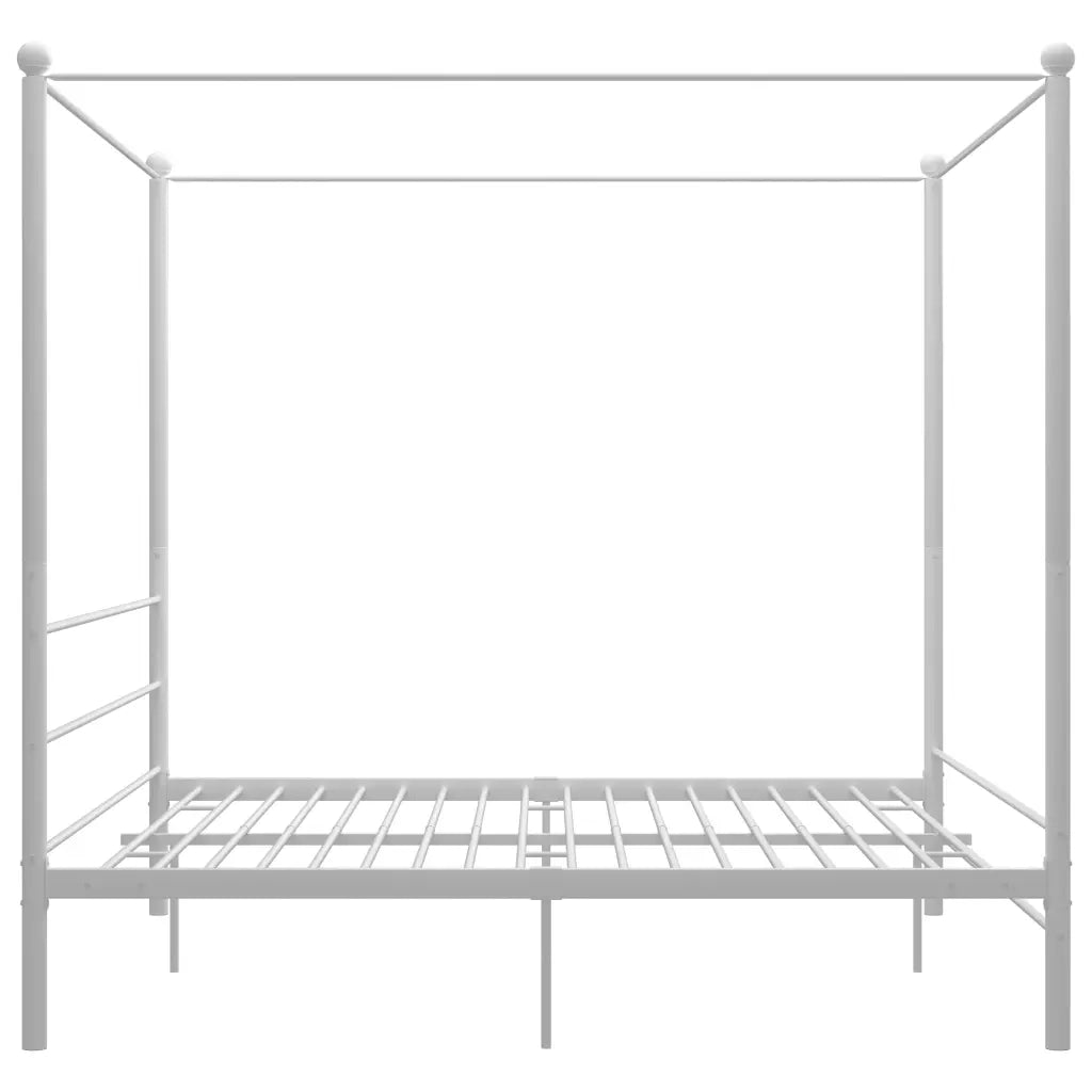 Letto matrimoniale | Letto per adulti | Letto a Baldacchino Bianco in Metallo 180x200 cm