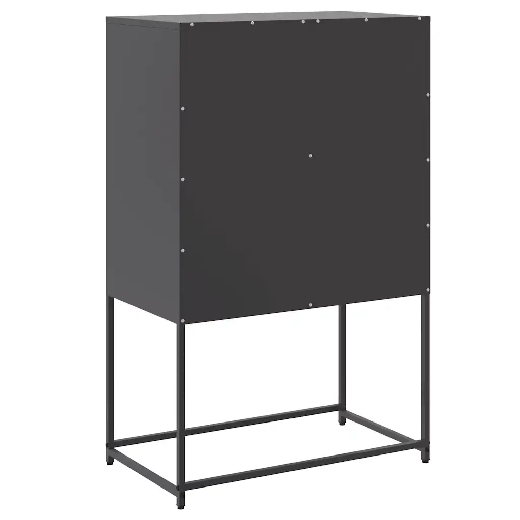 Credenza | Madia | Buffet da pranzo | Armadio da pranzo Nera 68,5x38,5x107 cm in Acciaio