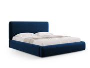 Cosmopolitan Design - Letto a cassettone con testiera "Colonel" 180x200cm in velluto blu reale 