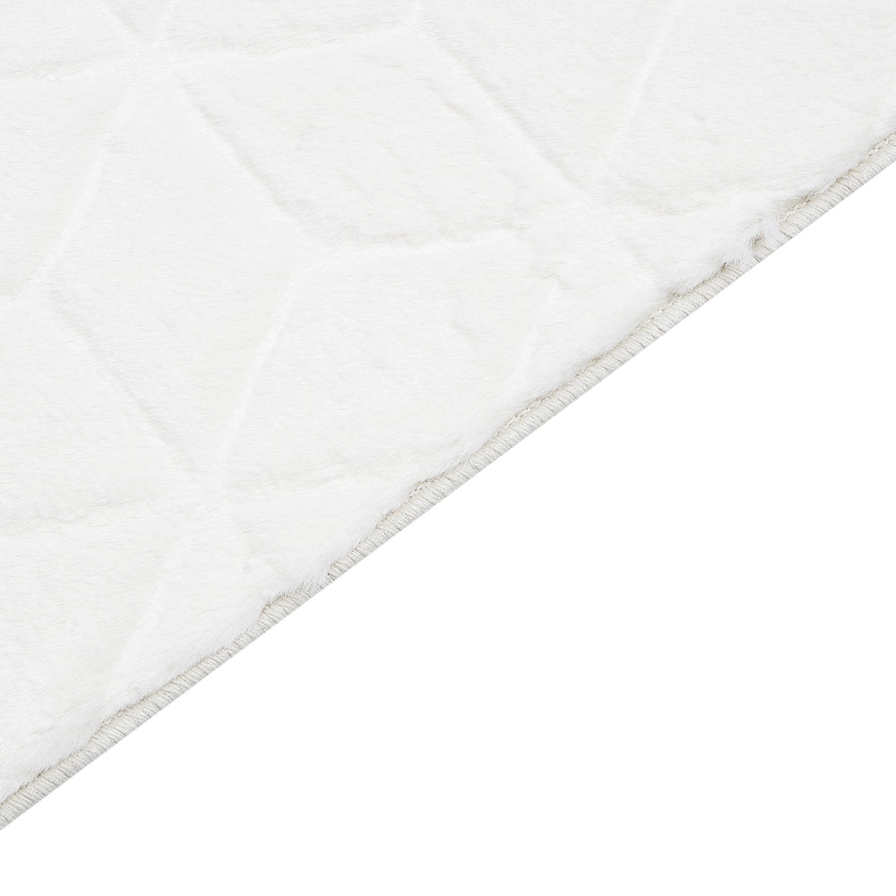 Tappeto in finta pelliccia di coniglio bianco Pelliccia artificiale di poliestere 160 x 230 cm Tappeto morbido Shaggy ad alto pelo