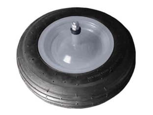 RUOTA PER CARRIOLA GOMMA PIENA PERNO MM.12X210  perno mm.12x210, interasse mm.150    ALTE