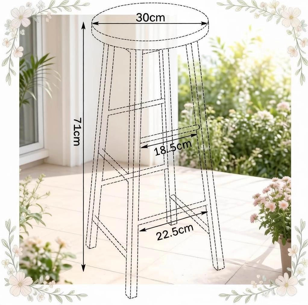 Set di 2 sgabelli da bar ULEVR altezza 71 cm in MDF e metallo, con poggiapiedi, marrone
