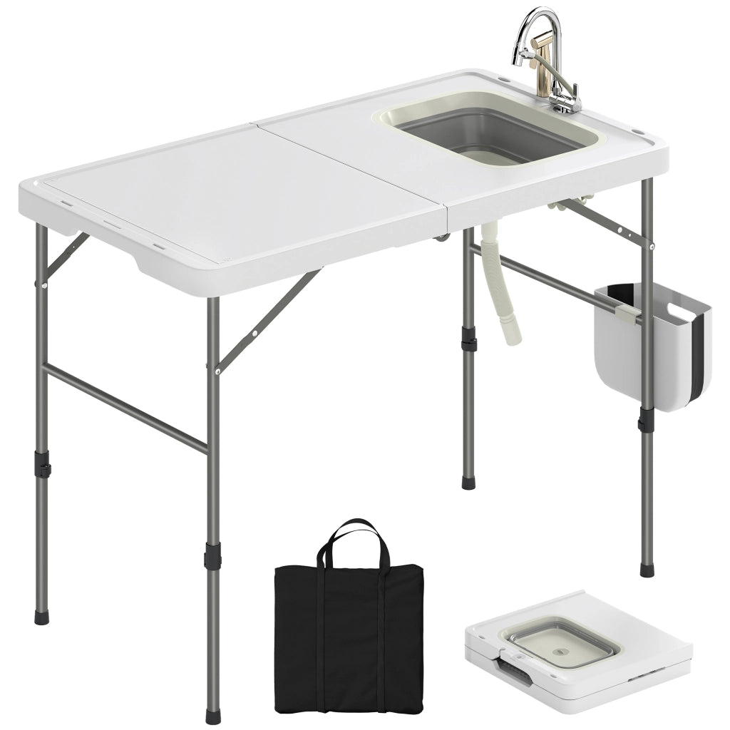 Tavolo da Pesca Pieghevole Regolabile ¨C Zephmum ¨C Grigio 120x60x90