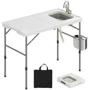 Tavolo da Pesca Pieghevole Regolabile ¨C Zephmum ¨C Grigio 120x60x90