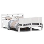 Letto matrimoniale | Letto per adulti | Giroletto con Testiera Bianco 120x190 cm Legno Massello di Pino