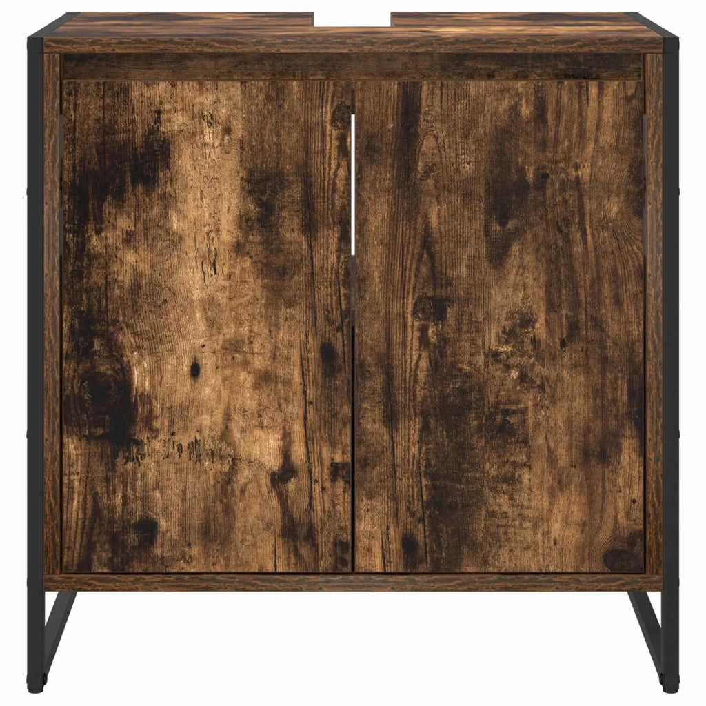 Mobile da Bagno | Armadio da bagno con porta Quercia Fumosa 60 x 30 x 60 cm