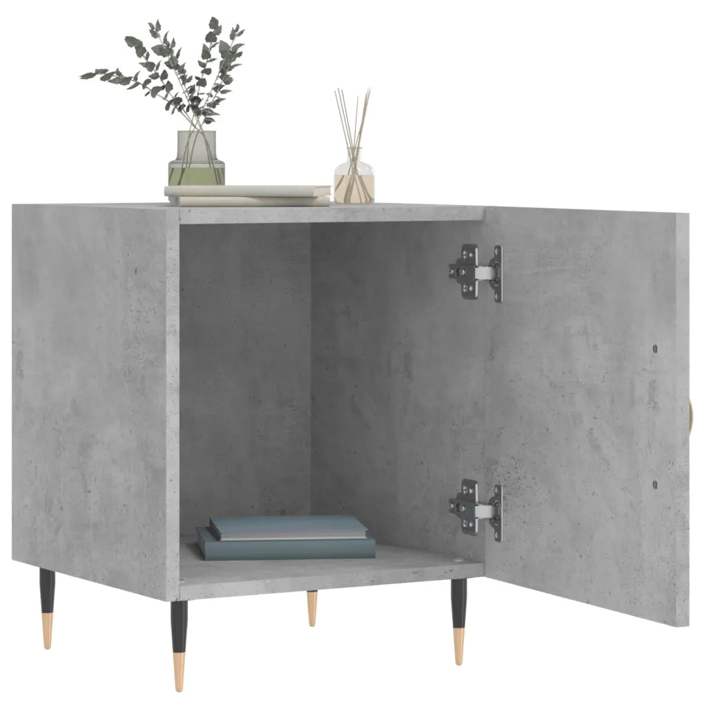 Comodini 2 pz Grigio Cemento 40x40x50 cm in Legno Multistrato 827525