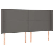 Testiera | Testata ad Orecchio Grigio 183x16x118/128 cm in Similpelle