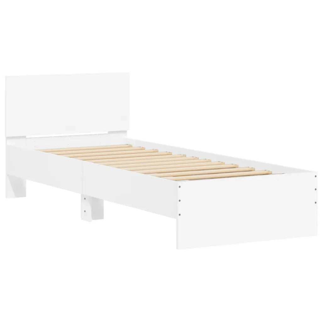 Giroletto con Testiera Bianco 90x190 cm in Legno Multistrato 838652
