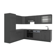 Cucina angolare completa Fame-Line Oro-antracite rustico/Antracite 287 x 60 cm, PL Antracite Vicco