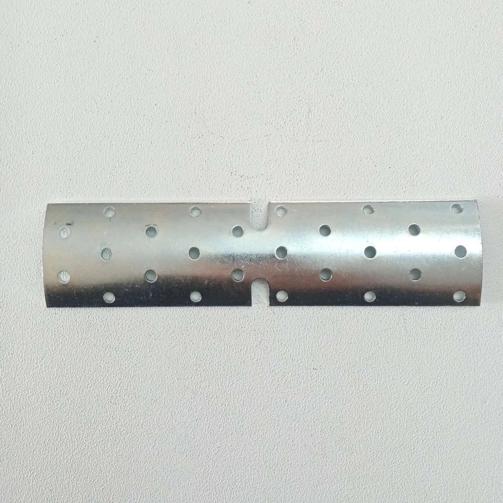 Piastra 50x100mm pieghevole per giunzione di pali tondi da 80 e 100mm zincata bianca