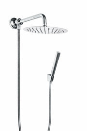 Kit set doccia deviatore a pressione con doccetta tonda, soffione 20 cm braccio 30 cm