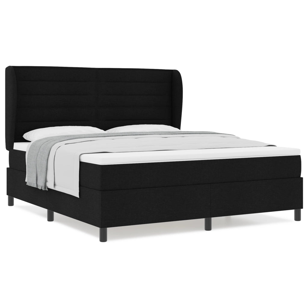 Letto a doghe  con materasso Nero 180x200 cm Tessuto