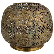 Portacandele in metallo dorato 20,5x20,5x16h cm