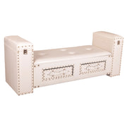 Sgabello in similpelle bianca 130x40x52h