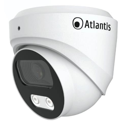 Videocamera atlantis ultraplex a11-u827s-dp ip poe dome 8mpx 3840x2160 25fpsh.264/265 1/2.8cmos 2xir array led 10m