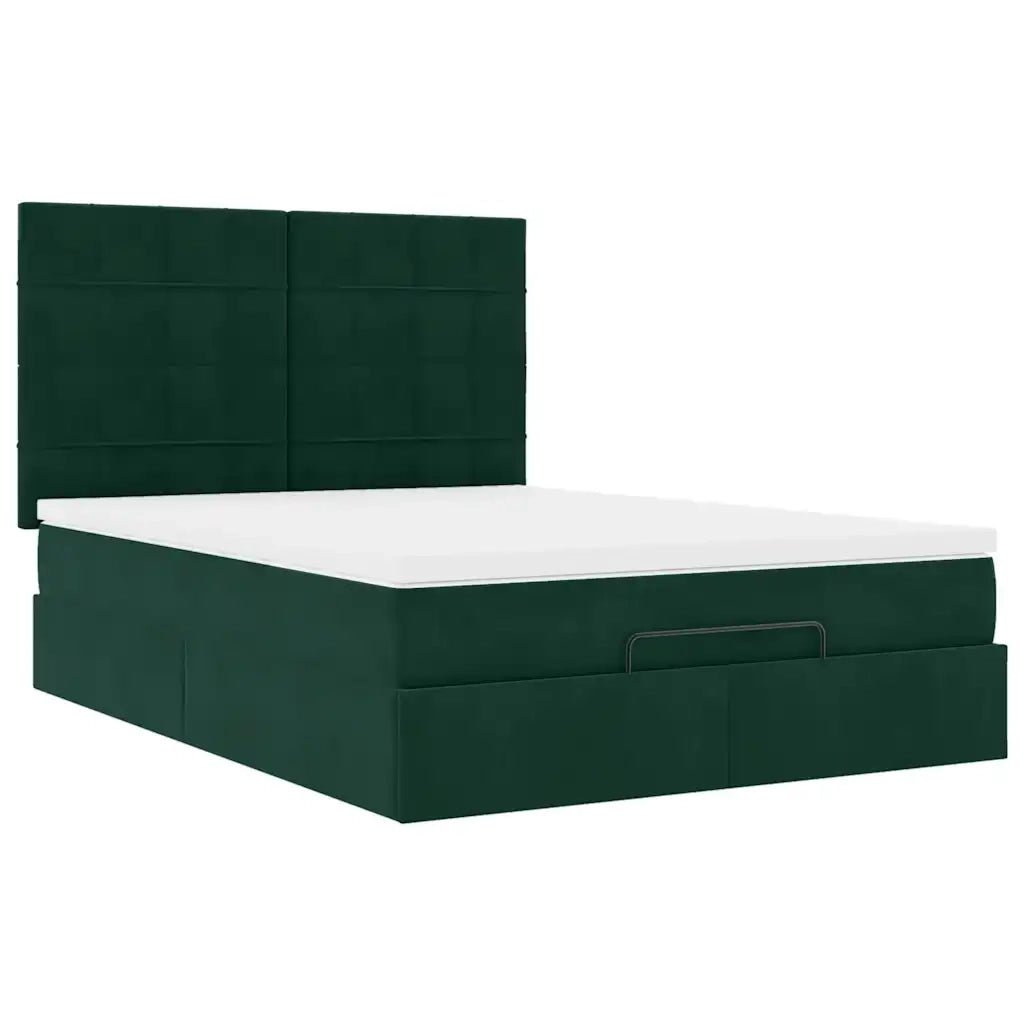 Struttura Letto Pouf con Materassi 140x200 cm in Velluto 3313478