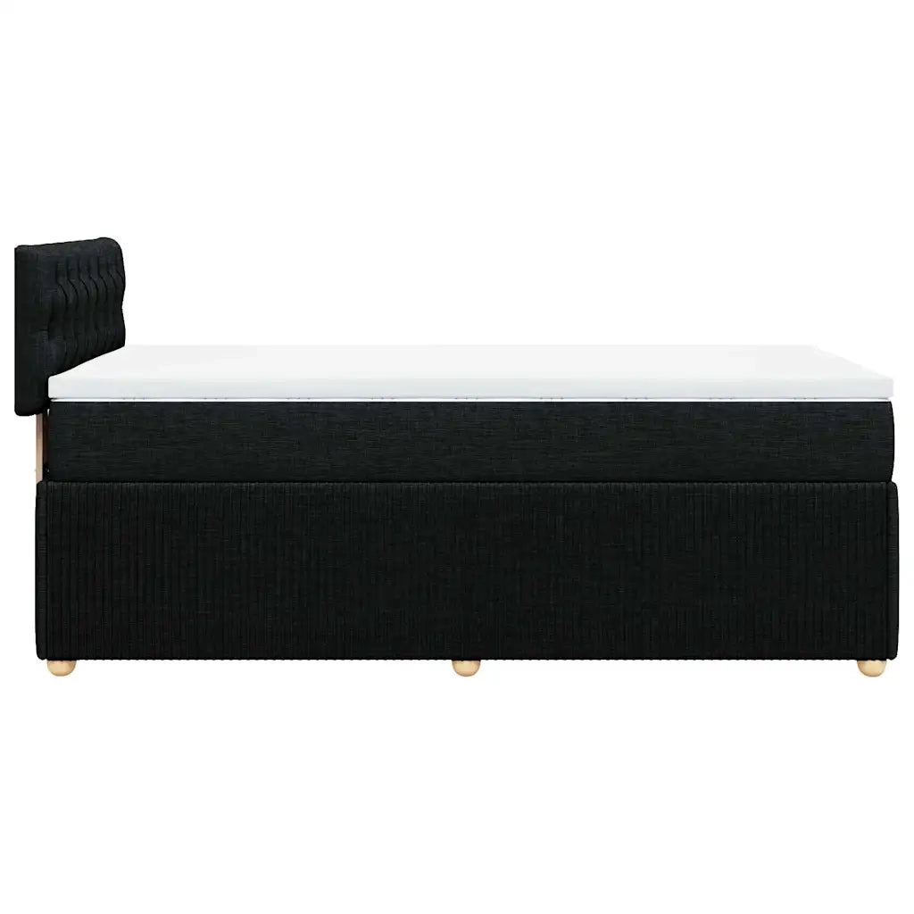 Giroletto a Molle con Materasso Nero 100x200 cm in Tessuto