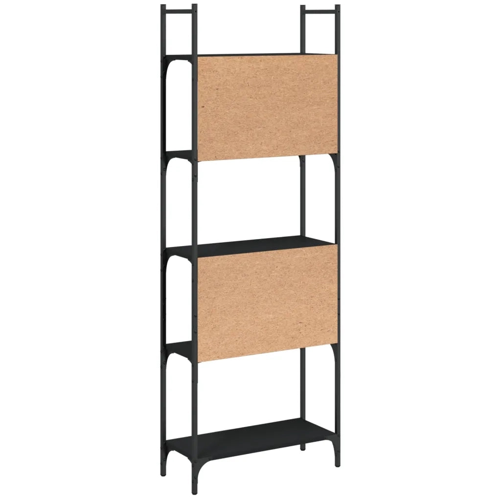 Libreria a 5 Ripiani Nera 60,5x24x166,5 cm in Legno Multistrato 838863