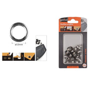 Trade Shop - Kit 50pz Occhiello Occhielli Metallici Foro ø10mm In Metallo Argento Pelle 90928 -